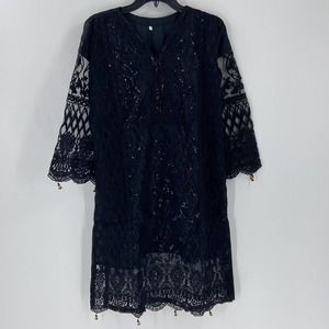 Elegant Black Embroidered Kurta